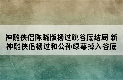 神雕侠侣陈晓版杨过跳谷底结局 新神雕侠侣杨过和公孙绿萼掉入谷底